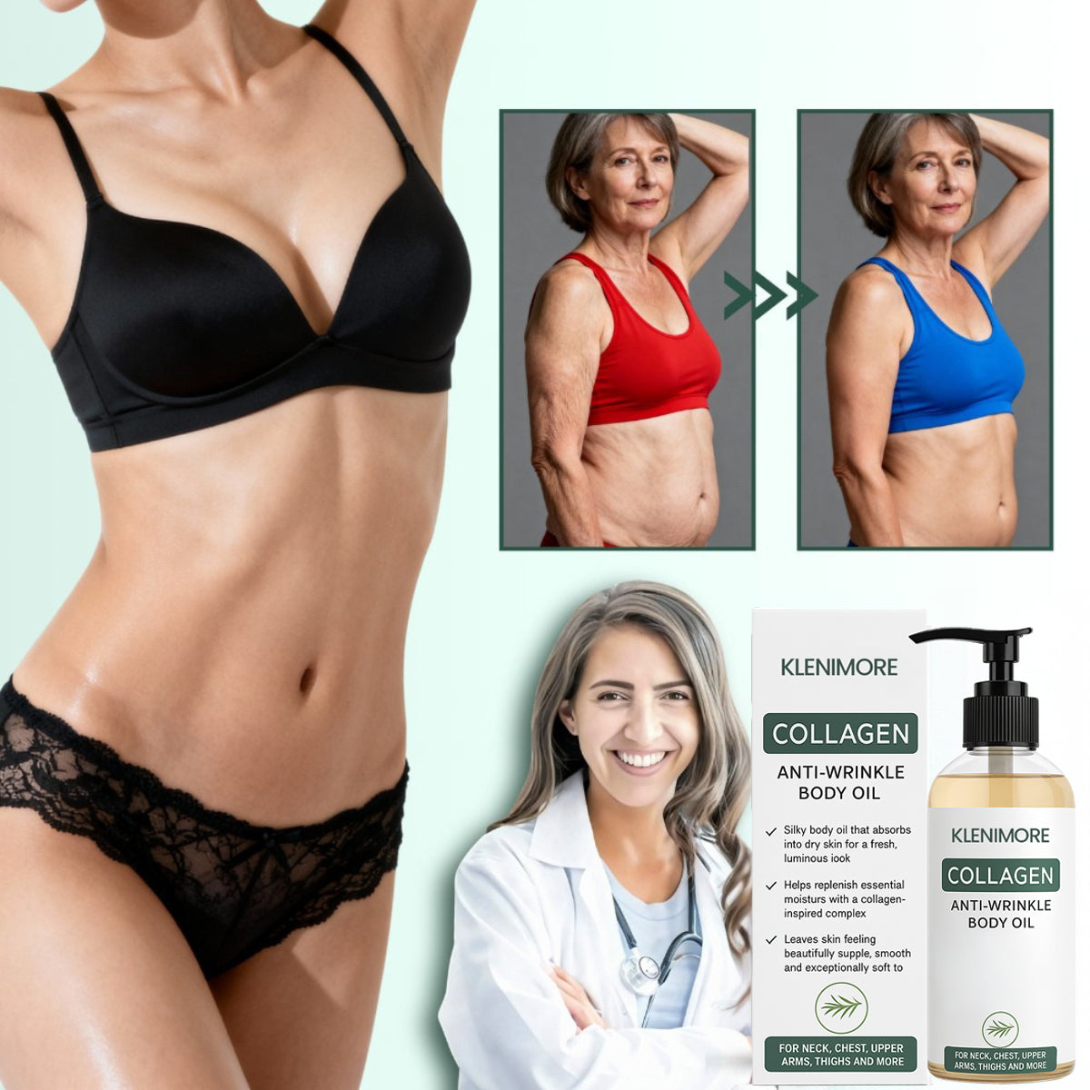 KLENIMORE Collagen Oil | Tightens and lifts sagging skin by 98% within 24 hours